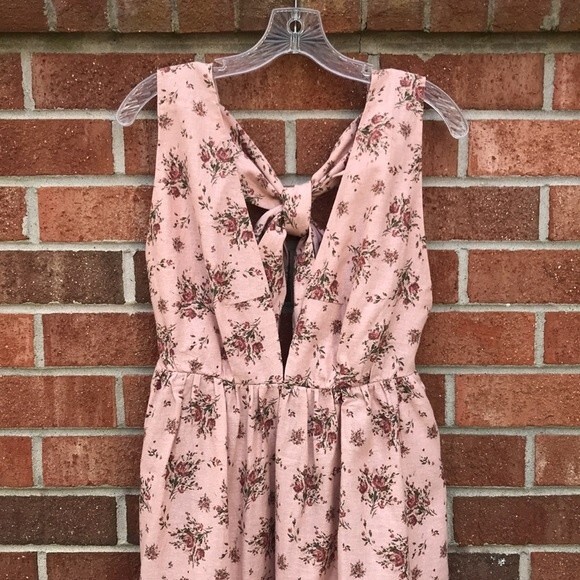 House Of Harlow 1960 Linen Blend Floral Halter Mini Dress sz Large NWT - Picture 3 of 15